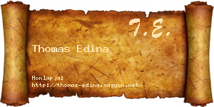 Thomas Edina névjegykártya